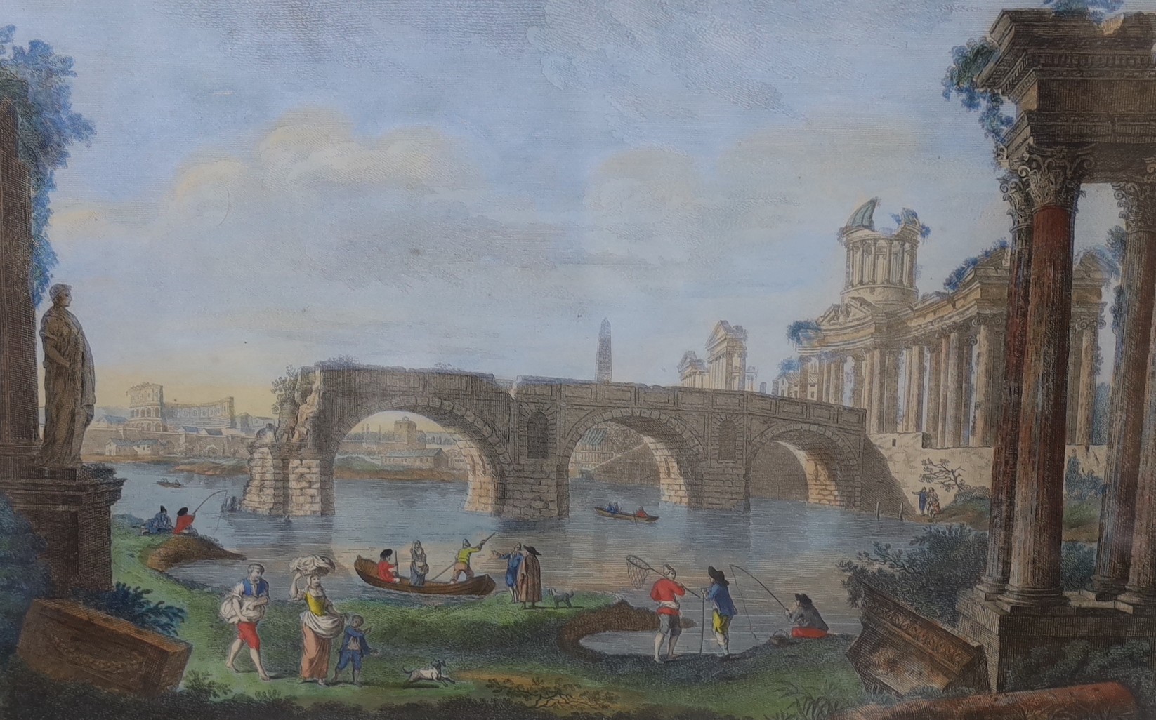 Whittle & Laurie, four coloured engravings, Views of Ancient Rome, 29 x 40cm